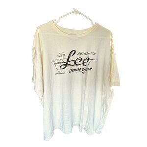 Lee Women's TShirt XXL Graphic Logo Light Beige Short Sleeve NWT
